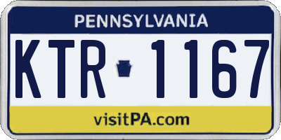 PA license plate KTR1167
