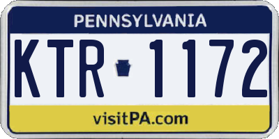 PA license plate KTR1172