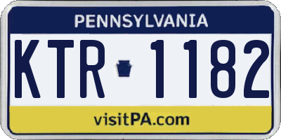 PA license plate KTR1182