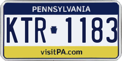 PA license plate KTR1183