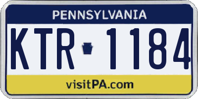 PA license plate KTR1184