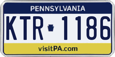 PA license plate KTR1186