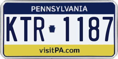 PA license plate KTR1187