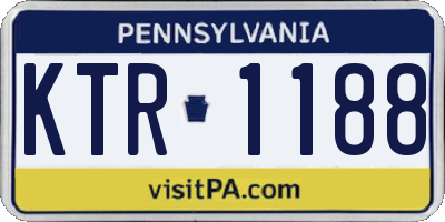 PA license plate KTR1188