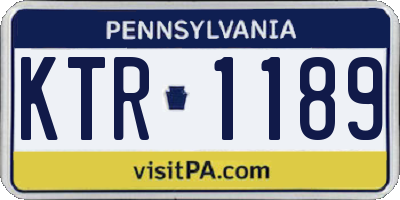 PA license plate KTR1189