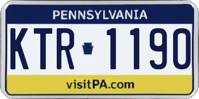 PA license plate KTR1190