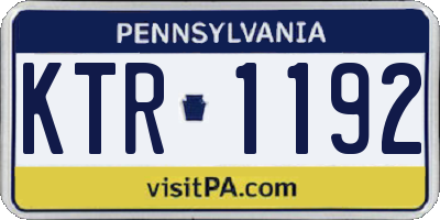 PA license plate KTR1192