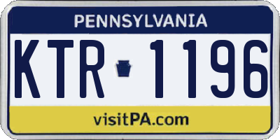 PA license plate KTR1196
