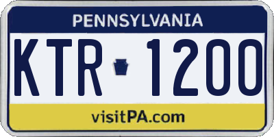 PA license plate KTR1200