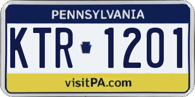 PA license plate KTR1201