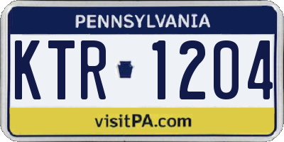 PA license plate KTR1204