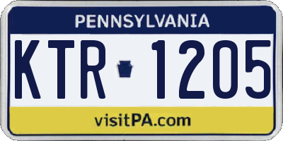 PA license plate KTR1205