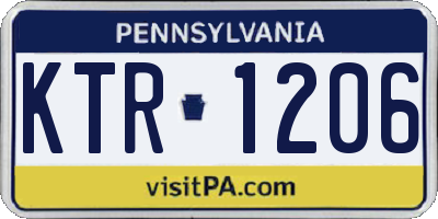 PA license plate KTR1206