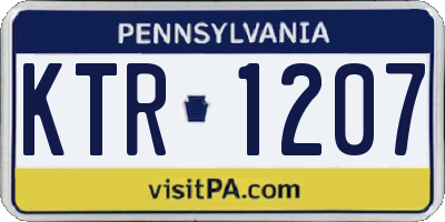PA license plate KTR1207