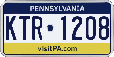 PA license plate KTR1208