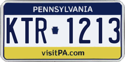 PA license plate KTR1213