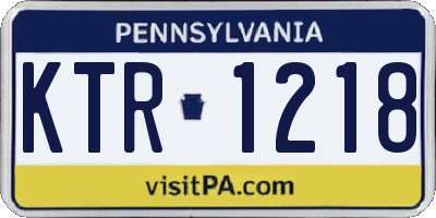 PA license plate KTR1218