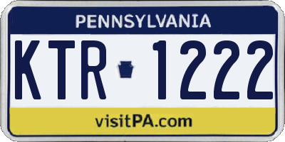PA license plate KTR1222