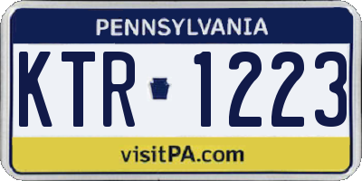 PA license plate KTR1223