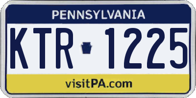 PA license plate KTR1225