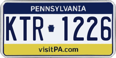 PA license plate KTR1226