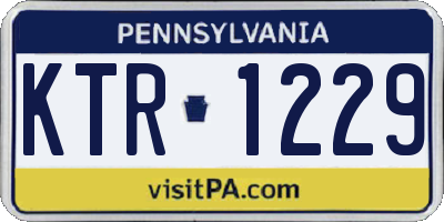 PA license plate KTR1229