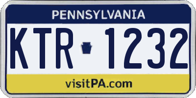 PA license plate KTR1232