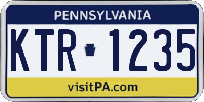 PA license plate KTR1235