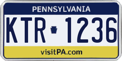 PA license plate KTR1236