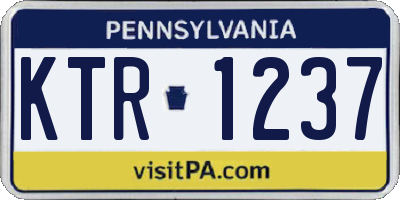 PA license plate KTR1237