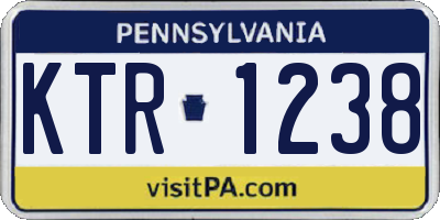 PA license plate KTR1238