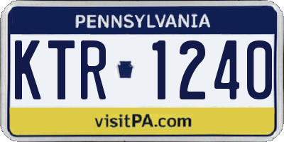 PA license plate KTR1240