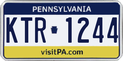 PA license plate KTR1244