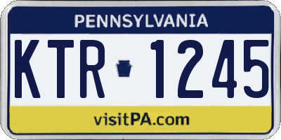 PA license plate KTR1245