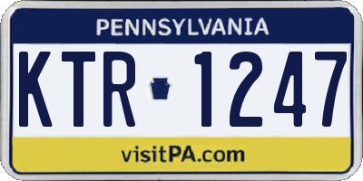 PA license plate KTR1247