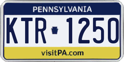 PA license plate KTR1250