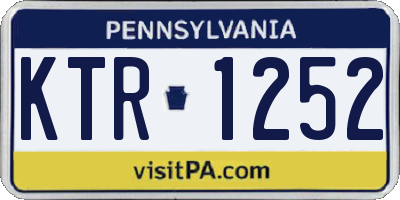 PA license plate KTR1252