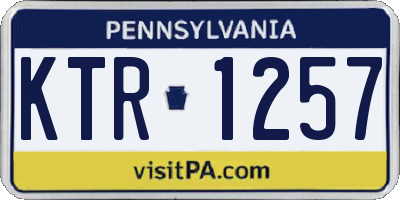 PA license plate KTR1257