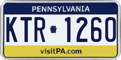 PA license plate KTR1260