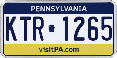 PA license plate KTR1265