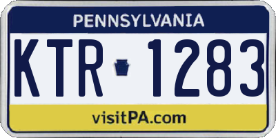 PA license plate KTR1283