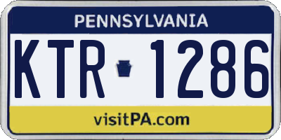 PA license plate KTR1286