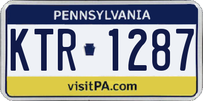 PA license plate KTR1287