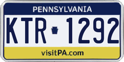 PA license plate KTR1292