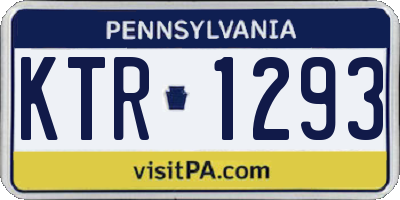 PA license plate KTR1293