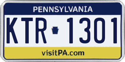 PA license plate KTR1301