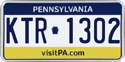 PA license plate KTR1302