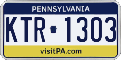 PA license plate KTR1303