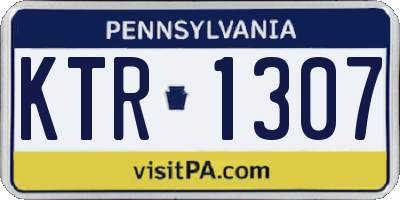 PA license plate KTR1307