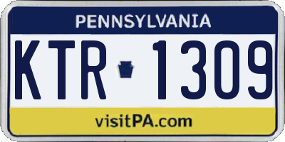 PA license plate KTR1309